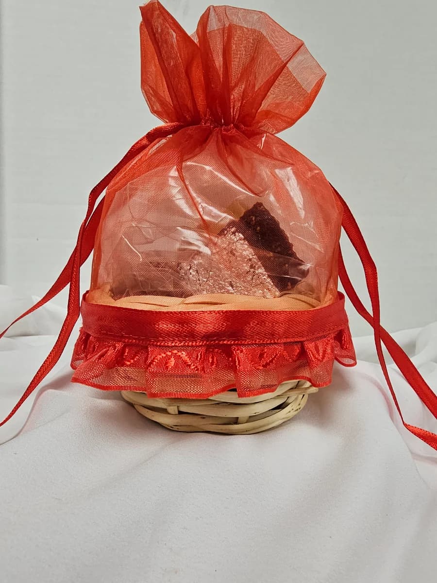 Red Mini Gift Basket - 1/2lb Mix Sweets from Surati Farsan Mart