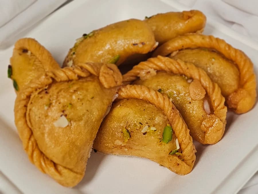 Gujhia, a Surati Farsan Mart sweet